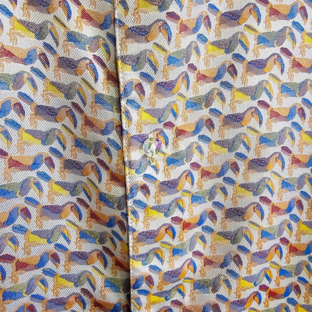 Robert Graham Tucan You Can Swarovski Button Silk Jacquard Shirt 3xl Limited Ed View 2